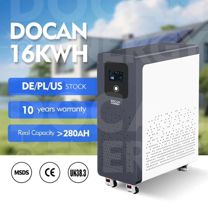 EU stocks 51.2V 300Ah 15KWh moveable Battery pack with 200A BMS and touch screen WIFI/Bluetooth