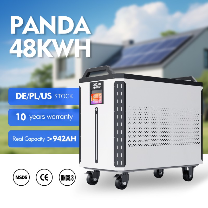 EU stocks PANDA 51.2V 942Ah 48KWh Moveable Battery pack with M8 terminals