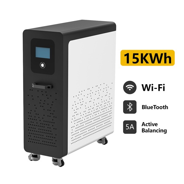 EU stocks 51.2V 300Ah 15KWh moveable Battery pack with 200A BMS and touch screen WIFI/Bluetooth