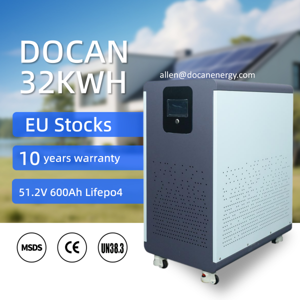 EU stocks 51.2V 600Ah 628Ah 32KWh moveable Battery pack with 200A BMS and touch screen WIFI/Bluetooth