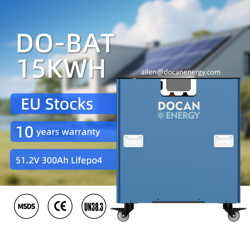 EU stocks DO-BAT 51.2V 300Ah 15KWh moveable Battery pack with WIFI