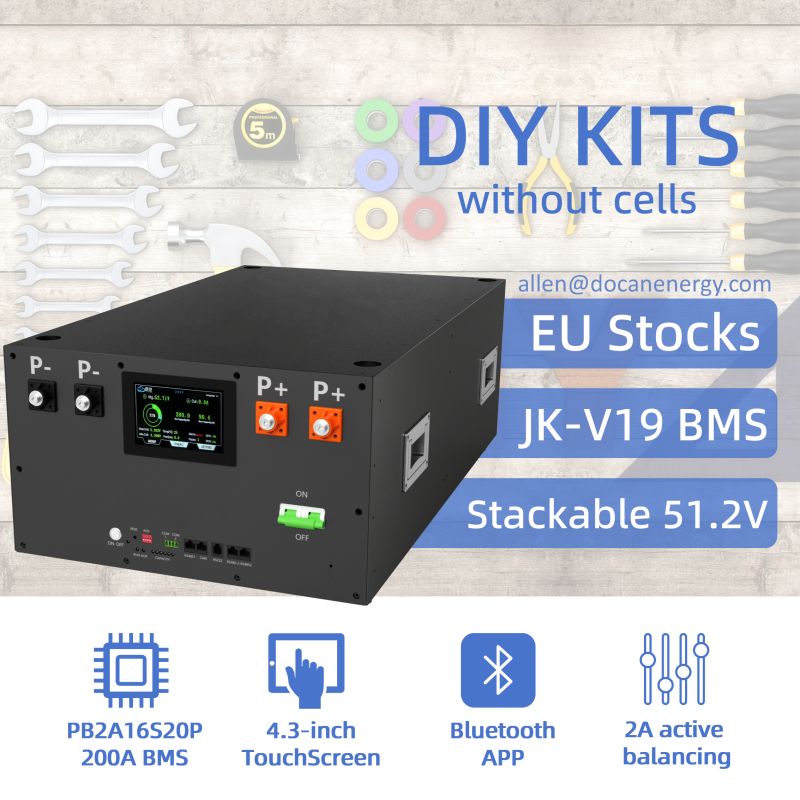 EU stocks Apexium stackable 48V DIY 280 304 314 kits with 200A JK PB2A16S20P V19 BMS DC breaker
