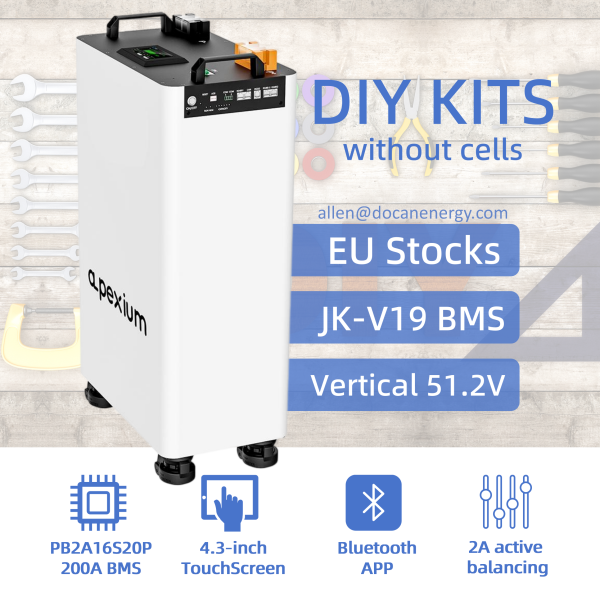 EU stocks Apexium Stand V3 48V DIY 280 304 314 kits with JK V19 PB2A16S20P BMS DC breaker