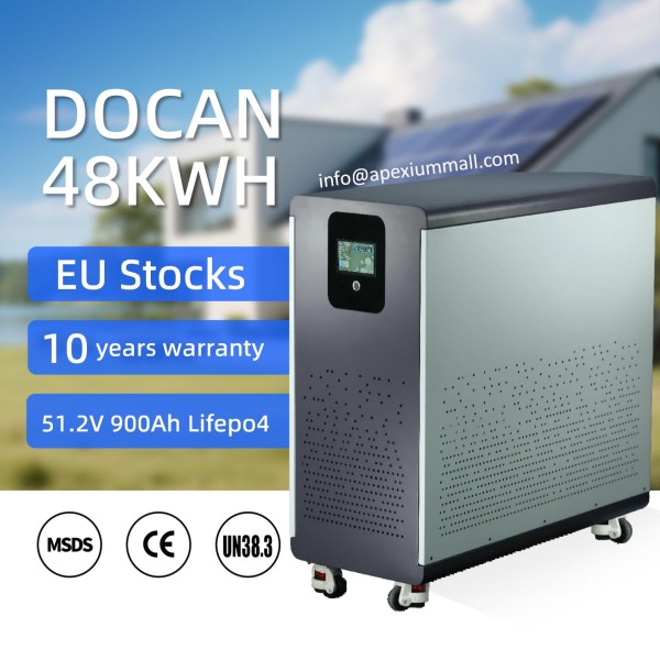 EU stocks 51.2V 900Ah 46KWh moveable Battery pack with 200A BMS and touch screen WIFI/Bluetooth