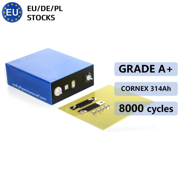 EU stocks Cornex 8000 cycles 3.2V 314Ah Lifepo4 Battery Grade A HSEV