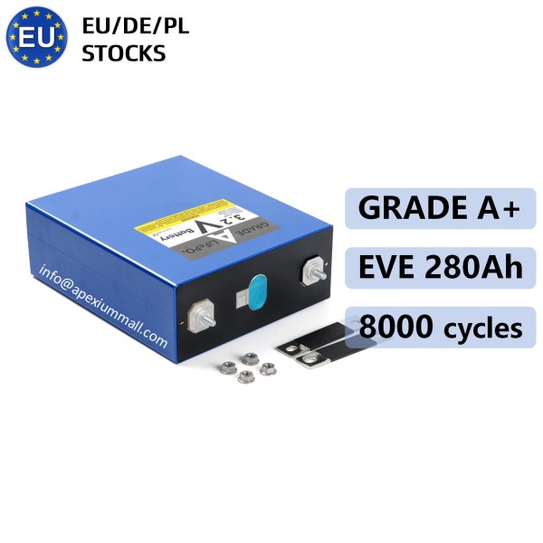 EU stocks EVE LF280K V3 3.2V 280Ah Lifepo4 Battery Grade A HSEV 