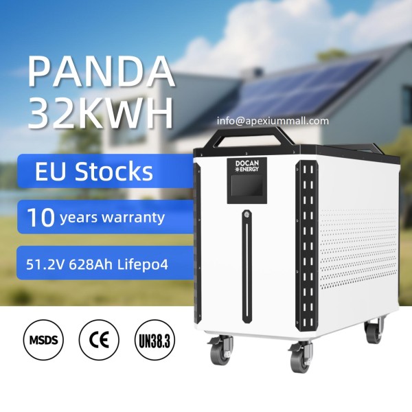 EU stocks PANDA 51.2V 628Ah 32KWh Moveable Battery pack
