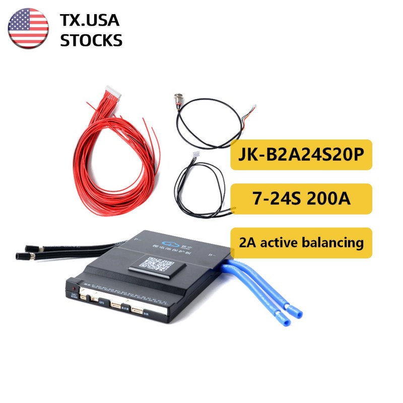 USA Stocks JK B2A24S20P 7-24S 200A BMS 2A Active equalization USA Stocks JK B2A24S20P 7-24S 200A BMS 2A Active equalization