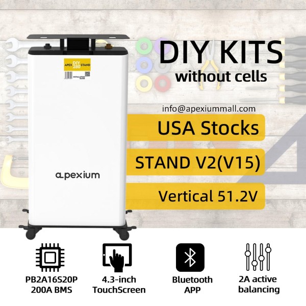 USA stocks Stand V2 51.2V DIY 280/304/314Ah kits with JK PB2A16S20P V15 BMS