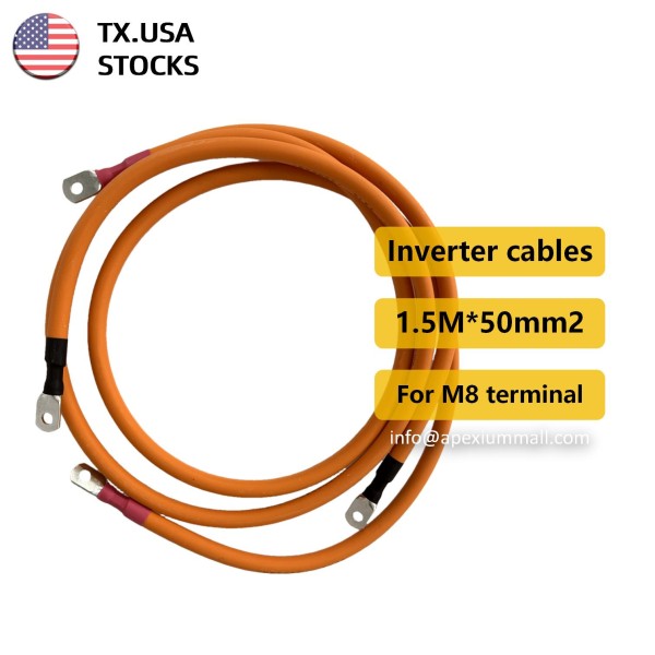 USA stocks Apexium inverter cable 50mm 1.5m (use for M8 terminals) USA stocks Apexium inverter cable 50mm 1.5m (use for M8 terminals)