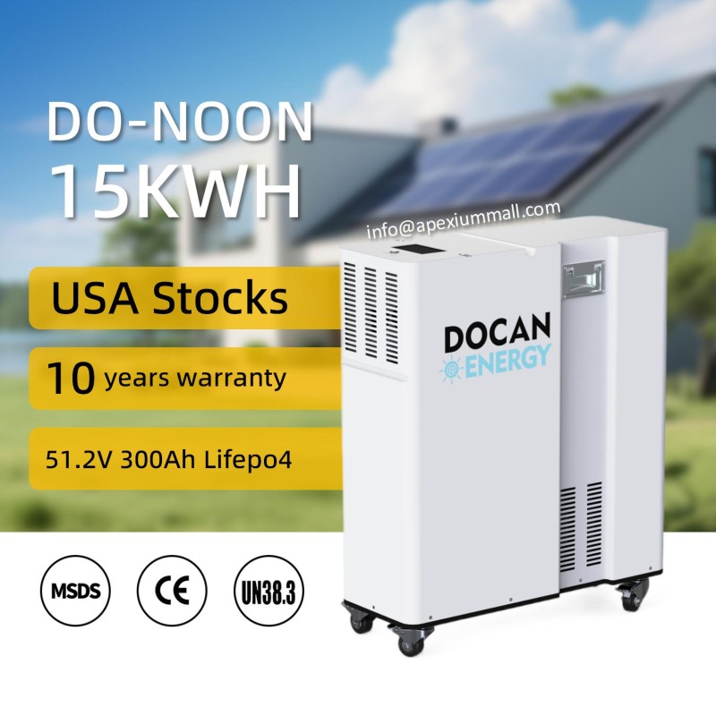 USA stocks DO-NOON 51.2V 300Ah 15KWh moveable Battery pack with WIFI USA stocks DO-NOON 51.2V 300Ah 15KWh moveable Battery pack with WIFI