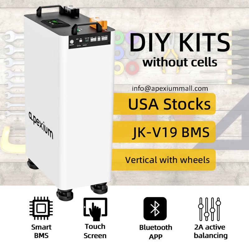 USA stocks Apexium Stand V3 48V DIY 280 304 314 kits with JK PB2A16S20P-V19 BMS DC breaker USA stocks Apexium Stand V3 48V DIY 280 304 314 kits with JK PB2A16S20P-V19 BMS DC breaker